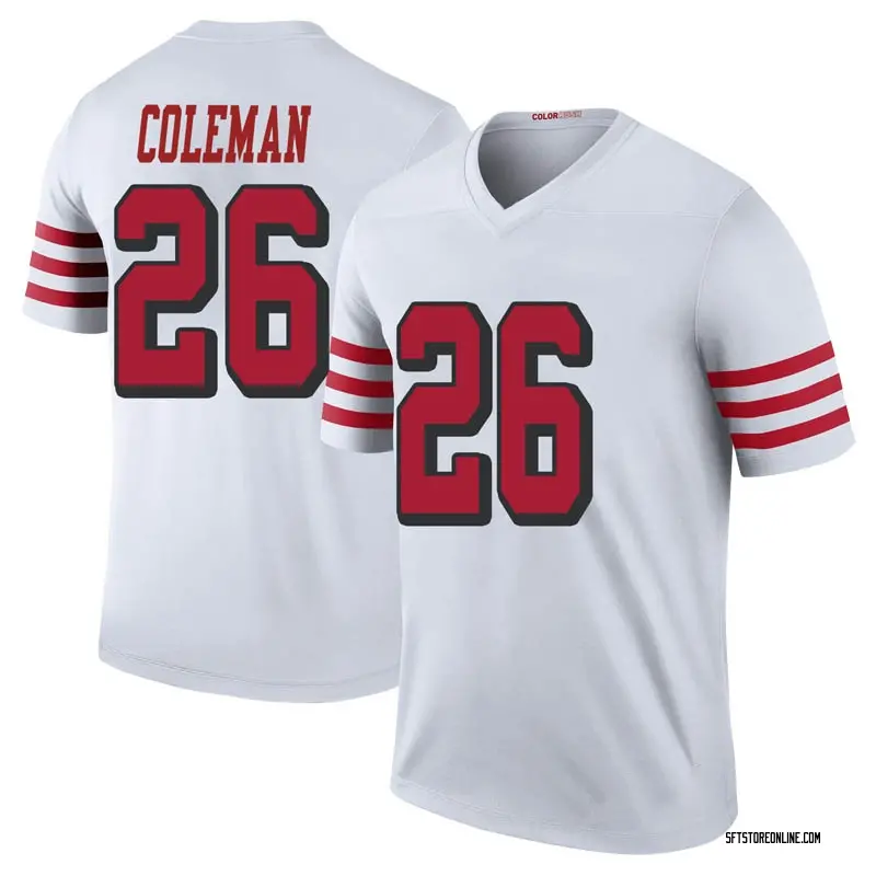 Tevin Coleman 28 San Francisco 49Ers Super Bowl LVII White Men Game Jersey  - Bluefink